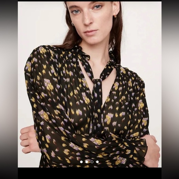 NWT Banana Republic GEORGETTE CROSS-TIE TRAPEZE DRESS 
size Medium - Picture 2 of 12